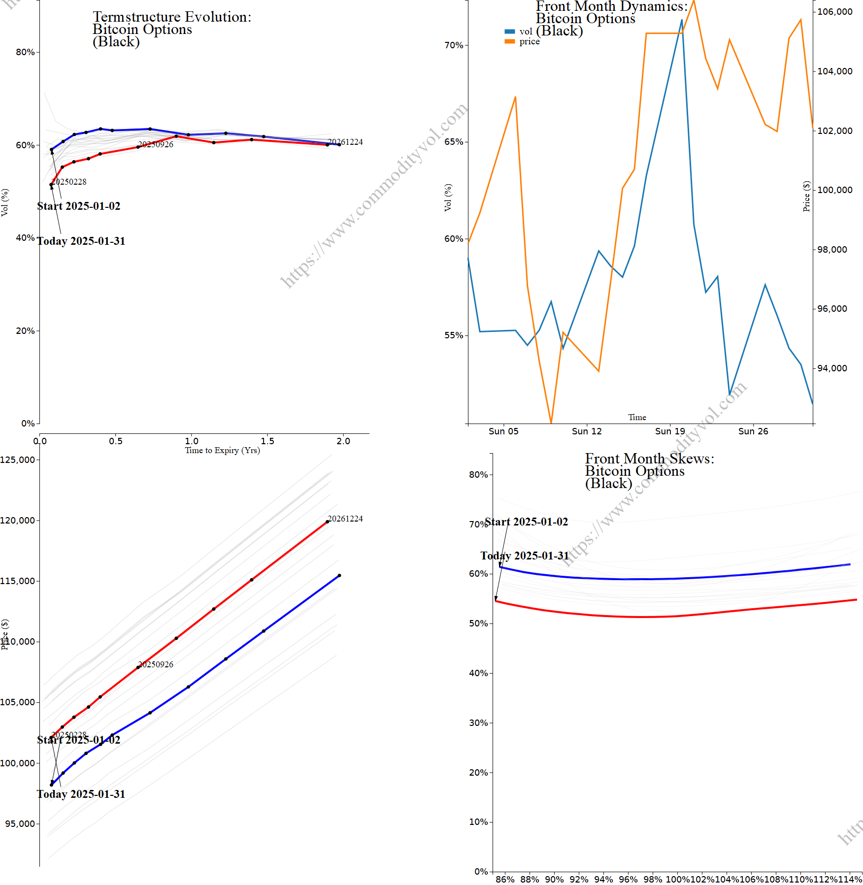 Market summary 4x4 plot Bitcoin Options