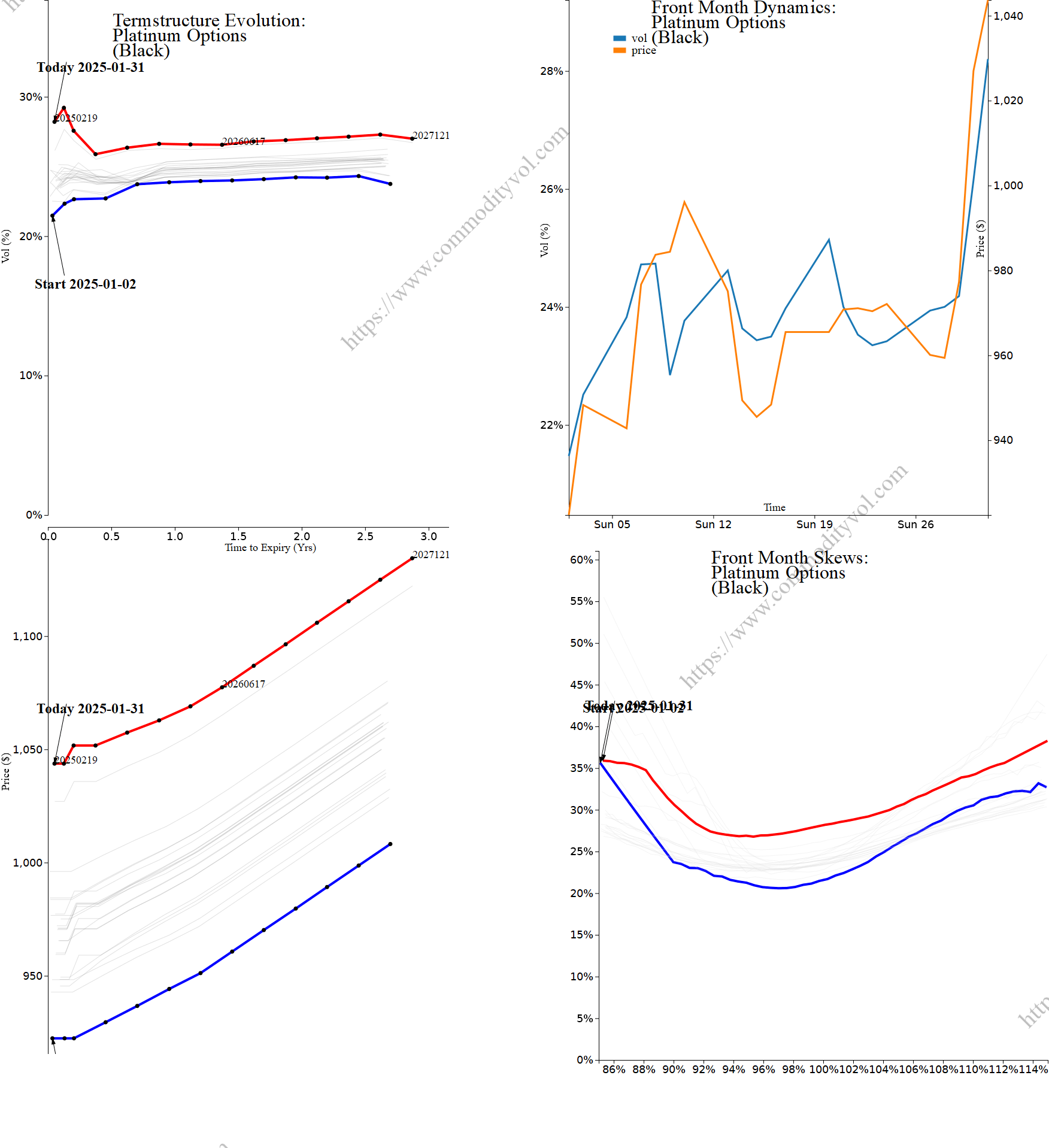 Market summary 4x4 plot Platinum Options